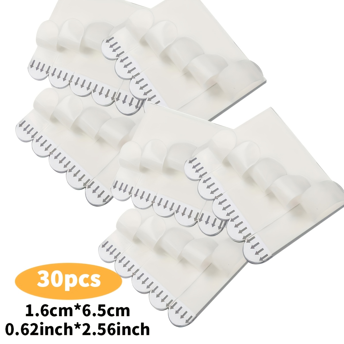 30pcs Of Removable Adhesive Tape For Double-sided Photo Frames, Used For Wall Picture Hooks To Damage Picture Mounting Strips, Double-sided Waterproof Stickers, White Foam Non Marking Adhesive