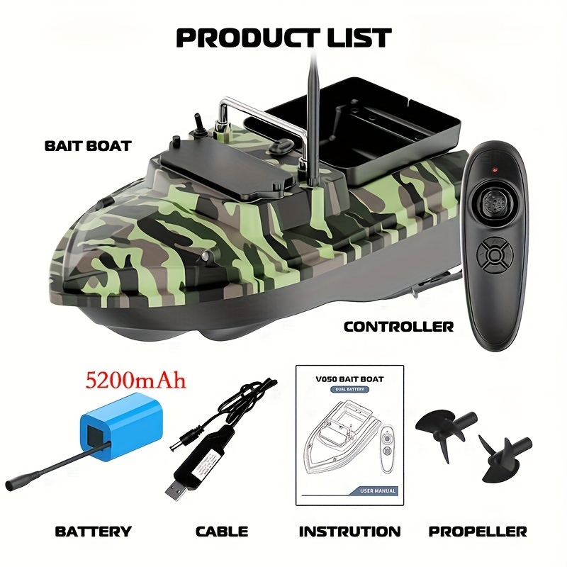 Waterproof Rc Fishing Bait Boat Dual Battery Power System - Temu Australia