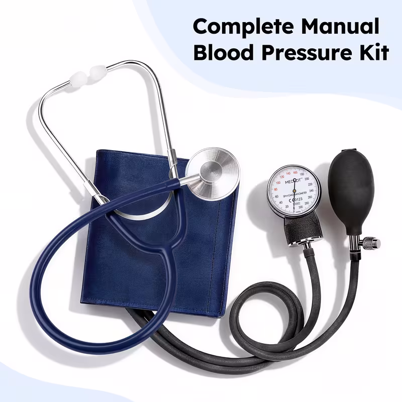 professional aneroid sphygmomanometer with stethoscope adult sized bp cuff 10 16 case navy blue black no battery needed portable blood pressure monitor for travel durable construction handles Product details 2