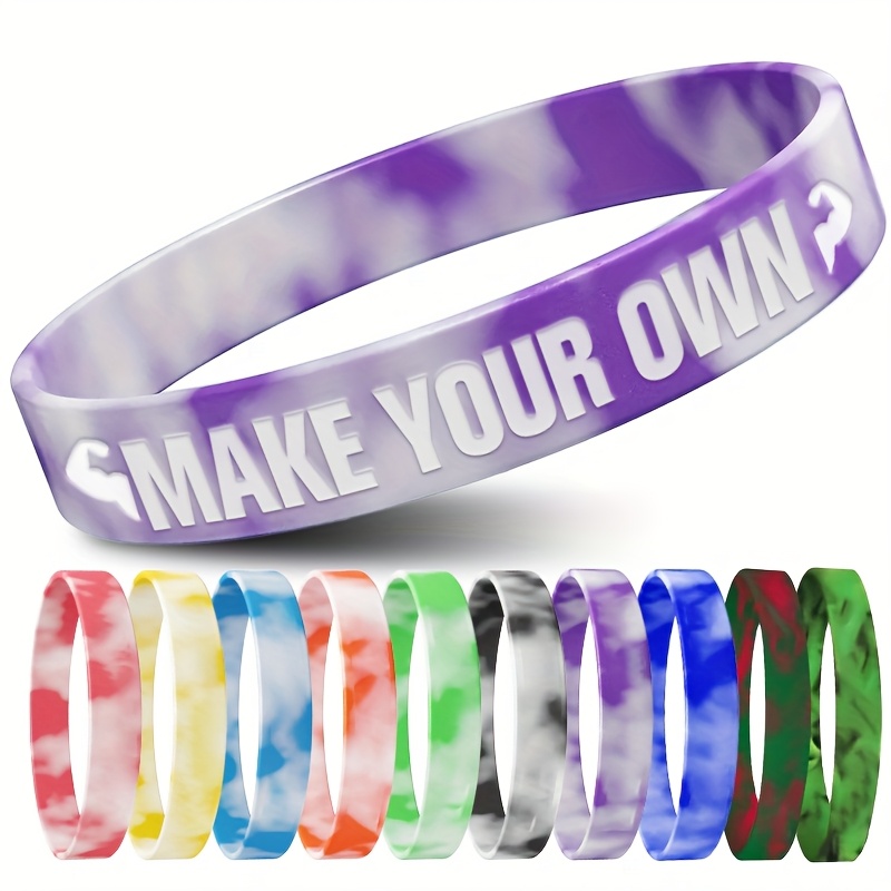 100pcs Unique Pattern Silicone Bracelets for Events