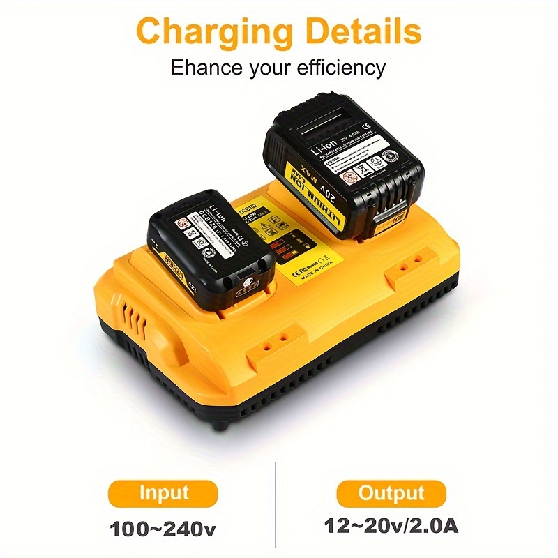 

1pc, Dcb102 Replacement For Battery Charger Station Comaptible With 12v/20v Battery Charger Work With 20 Volt Battery And Power Tools, Apartment Essentials, Household Gadgets