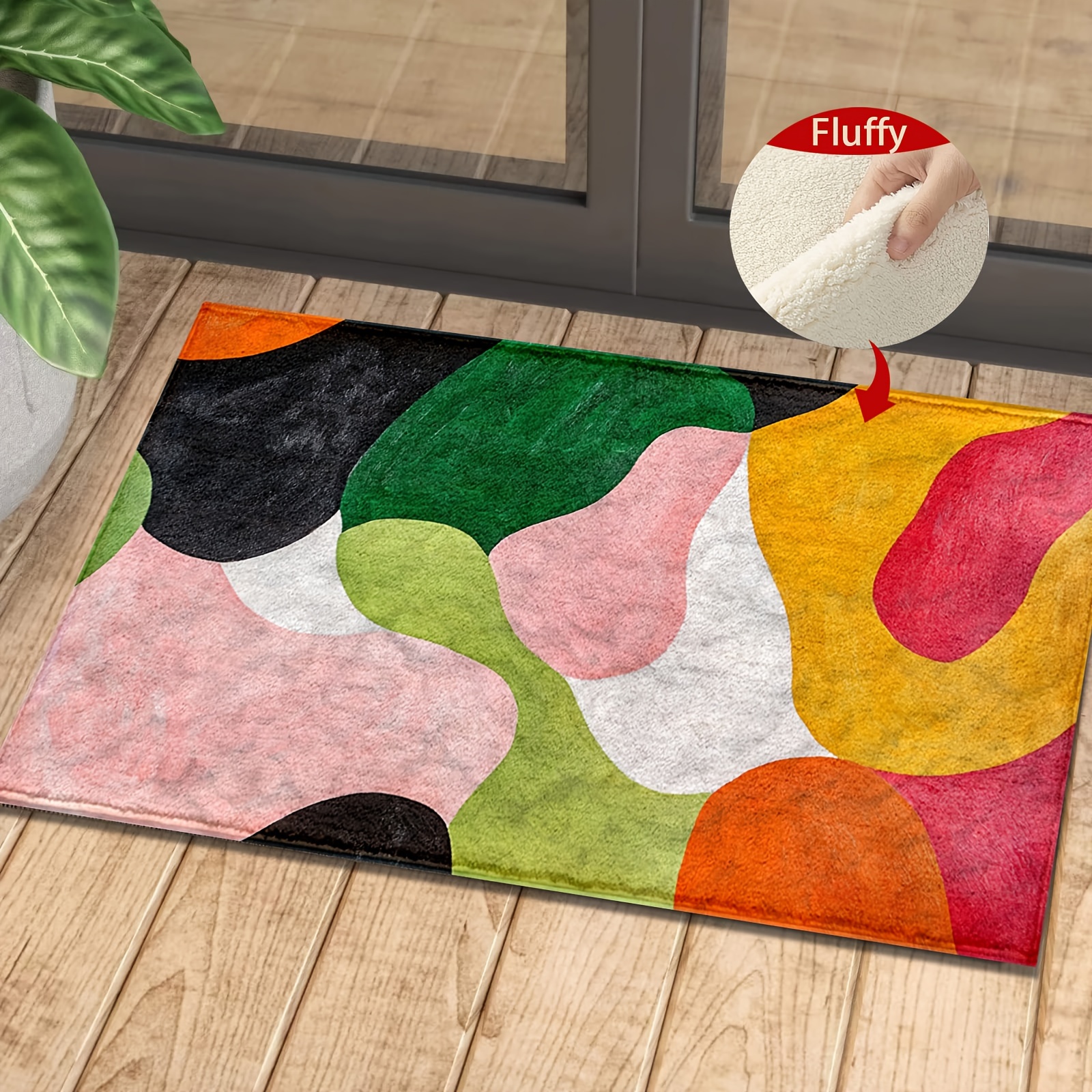 

1pc Cozylife Pattern Bath Mat, Washable, -dry Absorbent Imitation Rug, Low Pile Tpr , Rectangle -stain Kitchen Bathroom