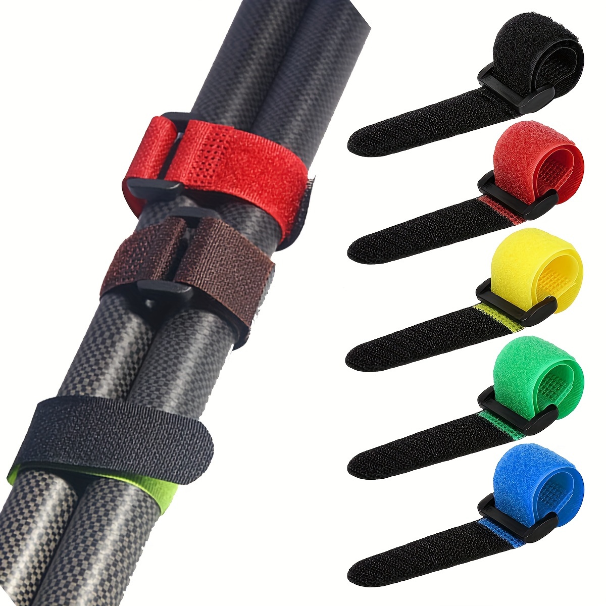 10PCS Stretchy Portable Reusable Elastic Fishing Pole Straps