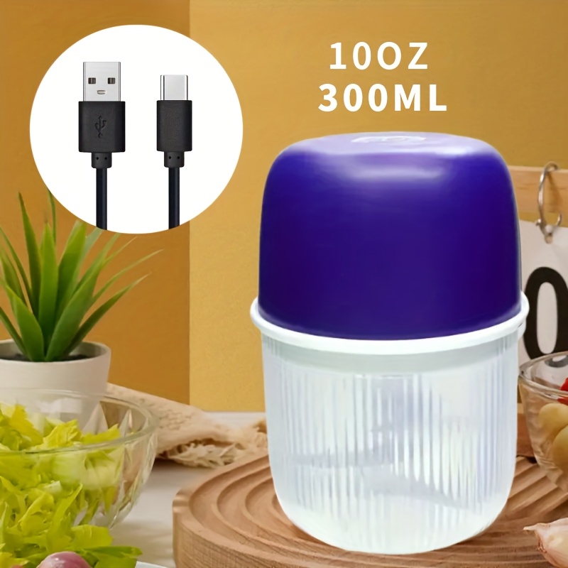 electric garlic crusher and food chopper with usb powered operation portable electric chopper with   lever heavy duty 10oz cup for garlic onion ginger meat vegetables ideal for   kitchens garlic chopper kitchen appliance culinary tool modern kitchenware sixbladed knife system plastic construction Product details 2