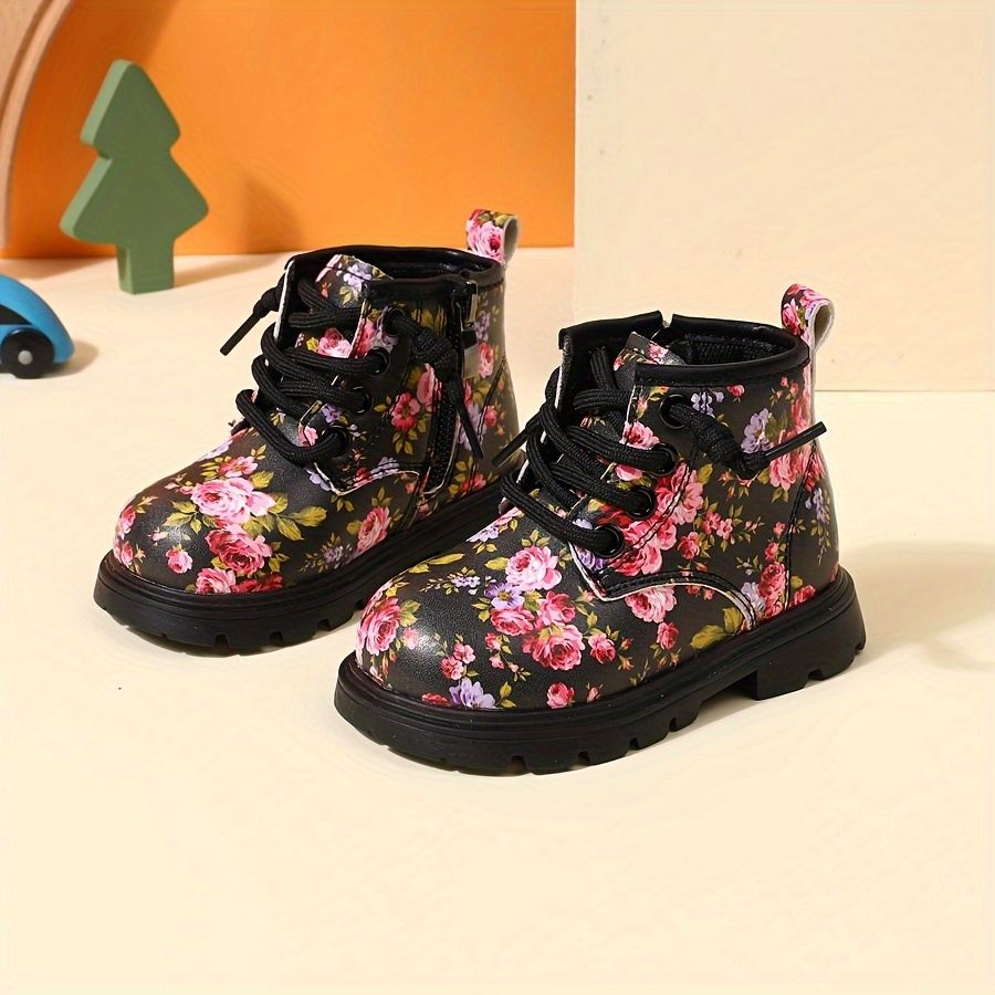Trendy Cute Floral Boots for Baby Girls, Comfortable Non Slip  Wear-resistant Boots for Indoor Outdoor, Spring And Autumn