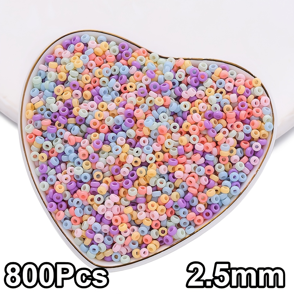 800pcs 2.5mm Multicolor Solid Color Glass Seed Beads