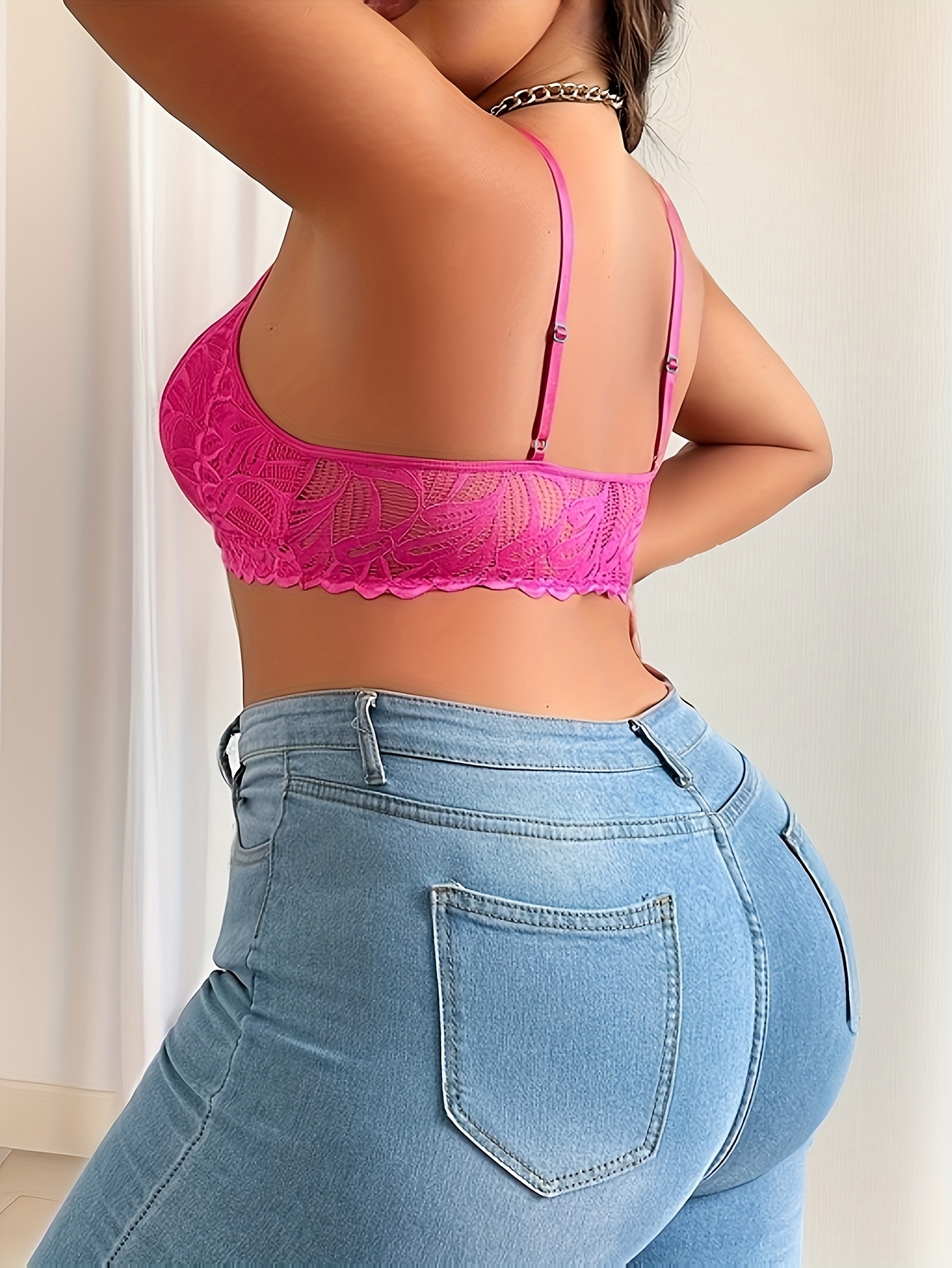 1pc French Triangle Lace Bra - No Underwire, Seamless Comfort, Plus Size Friendly, Sexy Sheer Design with Medium Stretch Fabric for Everyday & Special Occasions, Lace Bralette, Elegant Lingerie, Elegant Underwear, Comfortable Fit