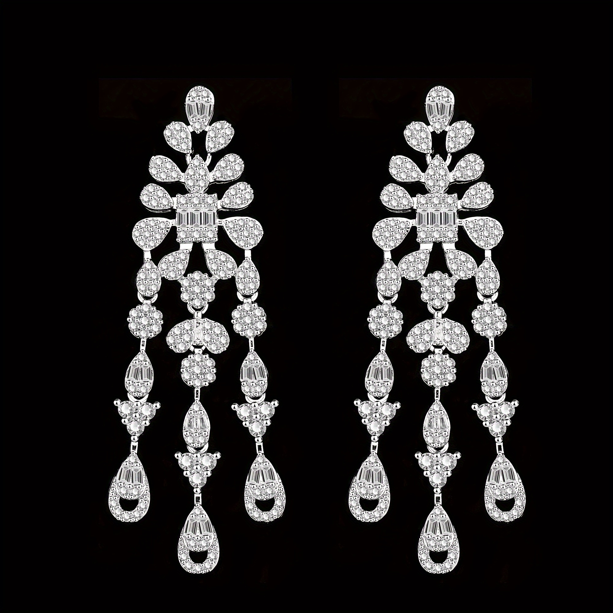 Luxurious 4pcs Cubic Zirconia Jewelry Set - White Golden Plated, Perfect for Weddings & Vacations