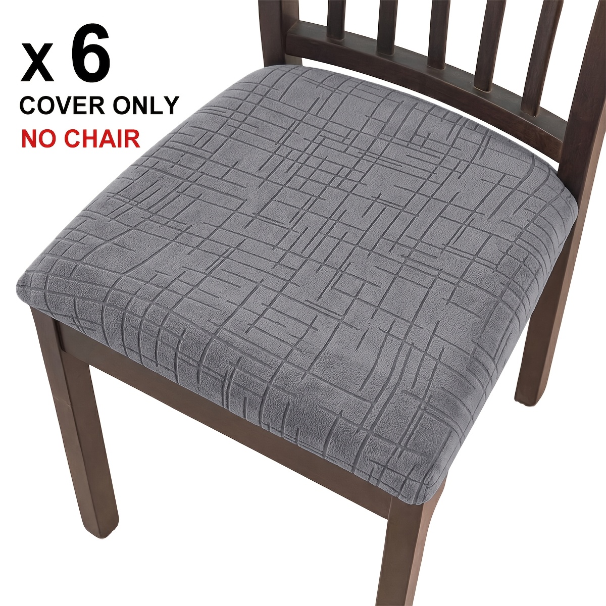 TEMU 4/6pcs Elastic Stripe Jacquard Pullover Chair Cover Set Reusable Machine Washable