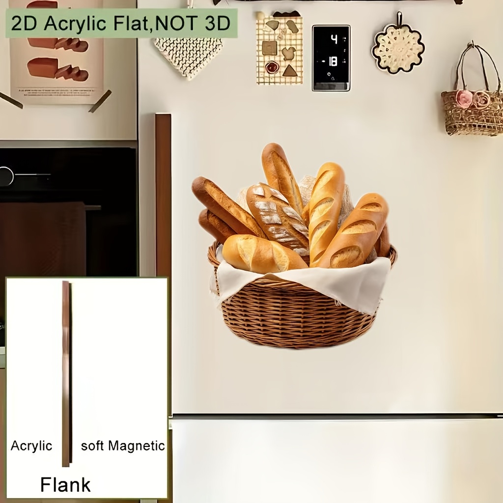 Image of 2d Plane, 1pc Bread Fridge Magnet, Bright And Long- That Does Not Fade, Strong Adsorption And Not Easy To Fall Off, Suitable For Refrigerators, Freezers, Iron Storage Cabinets And Other