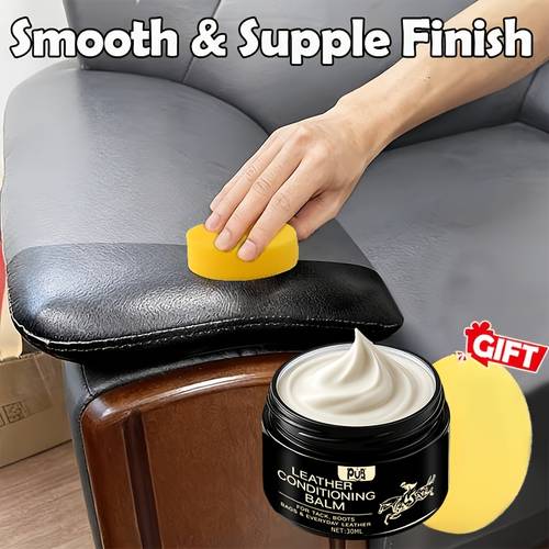 pub leather fast leather conditioning balm with sponge and buff to end for tack bridles boots and bags on hands