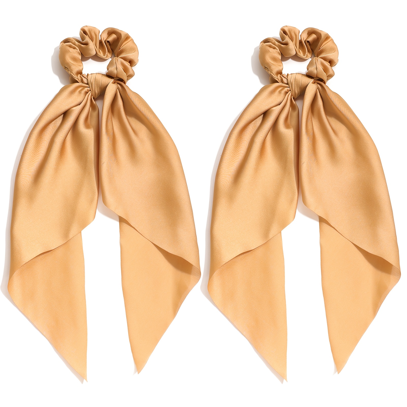 2pcs Solid Color Fabric Hair Rings for Everyday Use