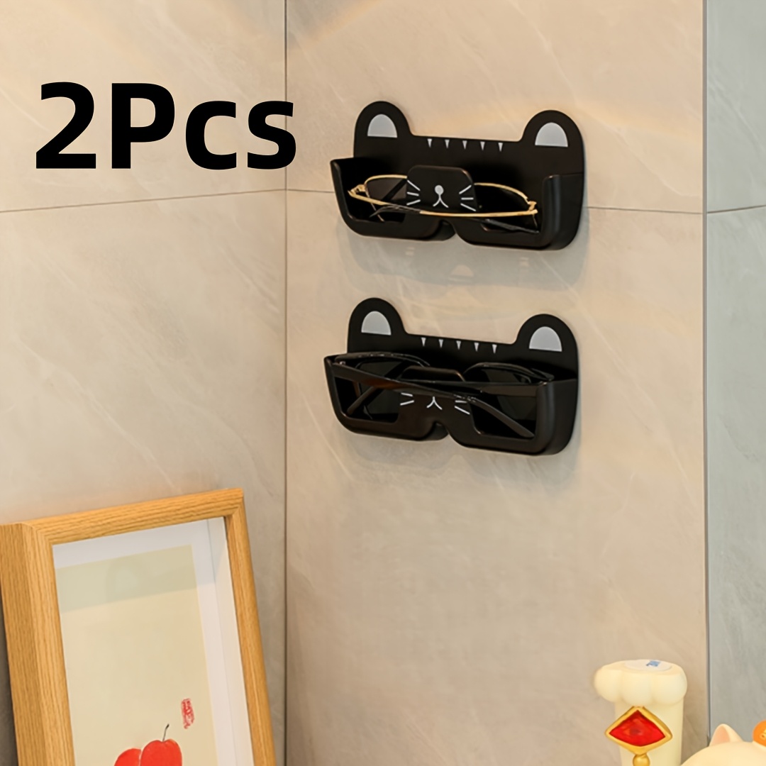 TEMU Paquete de 2 Soportes para Gafas con Forma de Gato de Dibujos Animados - de Almacenamiento Creativa para Gafas de Sol y Solares Montada en la