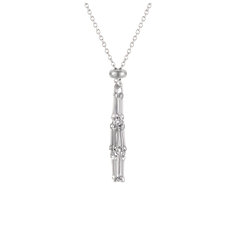 TEMU 1pc Unisex Fashionable And Drawable Stainless Steel Mesh Pocket Pendant Necklace, Which Used To Birthstone, Lipstick, Earphone, Small Perfume