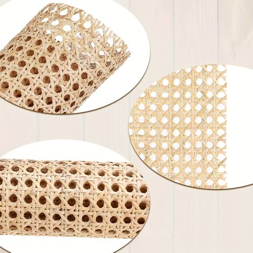 rattan woven webbing roll octagonal star wide weave pattern suitable for diy crafts cabinets chairs projects