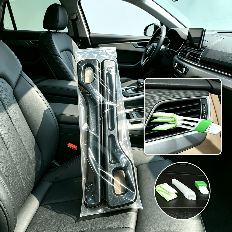 TEMU Lot de 3 bouchons d'espace pour siège auto, anti-chute, double , avec 2 bouchons d'espace et 1 brosse de nettoyage souple, accessoires de