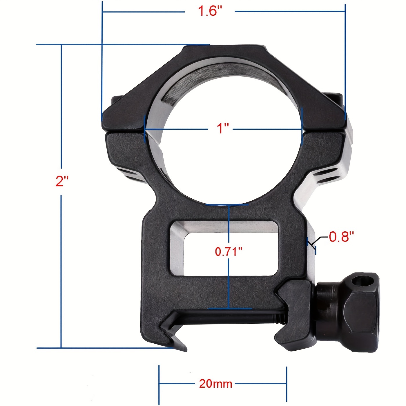 WestHunter Low Profile Picatinny Scope Rings – 1 Inch / 30mm, Medium Height, .308 Cal