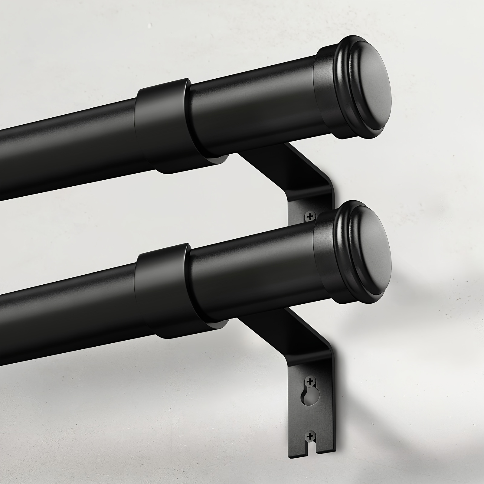 2 Pack Heavy Duty Curtain Rods Set for Windows, 1 Inch Adjustable Curtain Rod, Set of 2 Black Golden White Modern Curtain Rods for Farmhouse Bedroom Kitchen Living Room Outdoor Patio