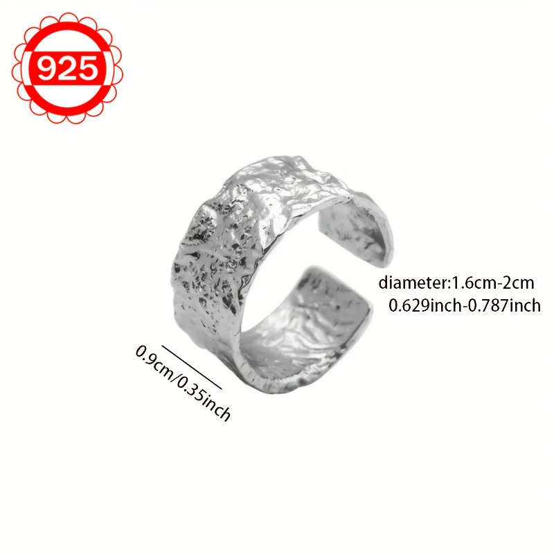 Women's Wave Pattern Open Ring S925 Silver Low Allergy Ring