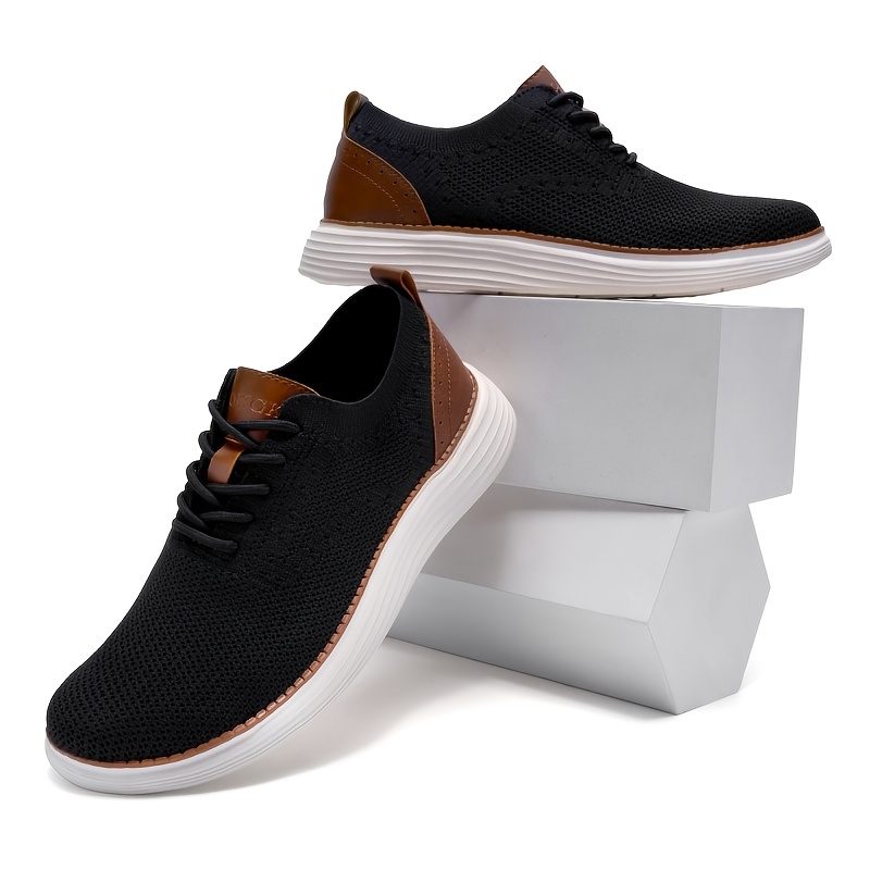 Men's Breathable Mesh Sneakers - Comfortable Walking Oxford Shoes with Lace-Up Design for Casual & Daily Use