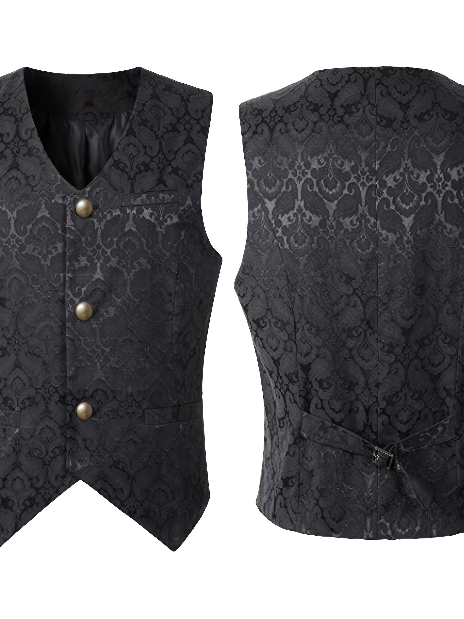 mens gothic vests vintage medieval jacquard casual tuxedo Temu