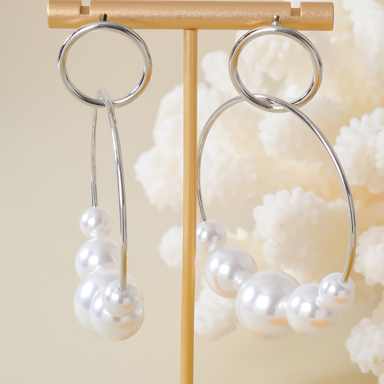 Bohemian Vintage Inspired Hoop Earrings Iron Beaded Hoops