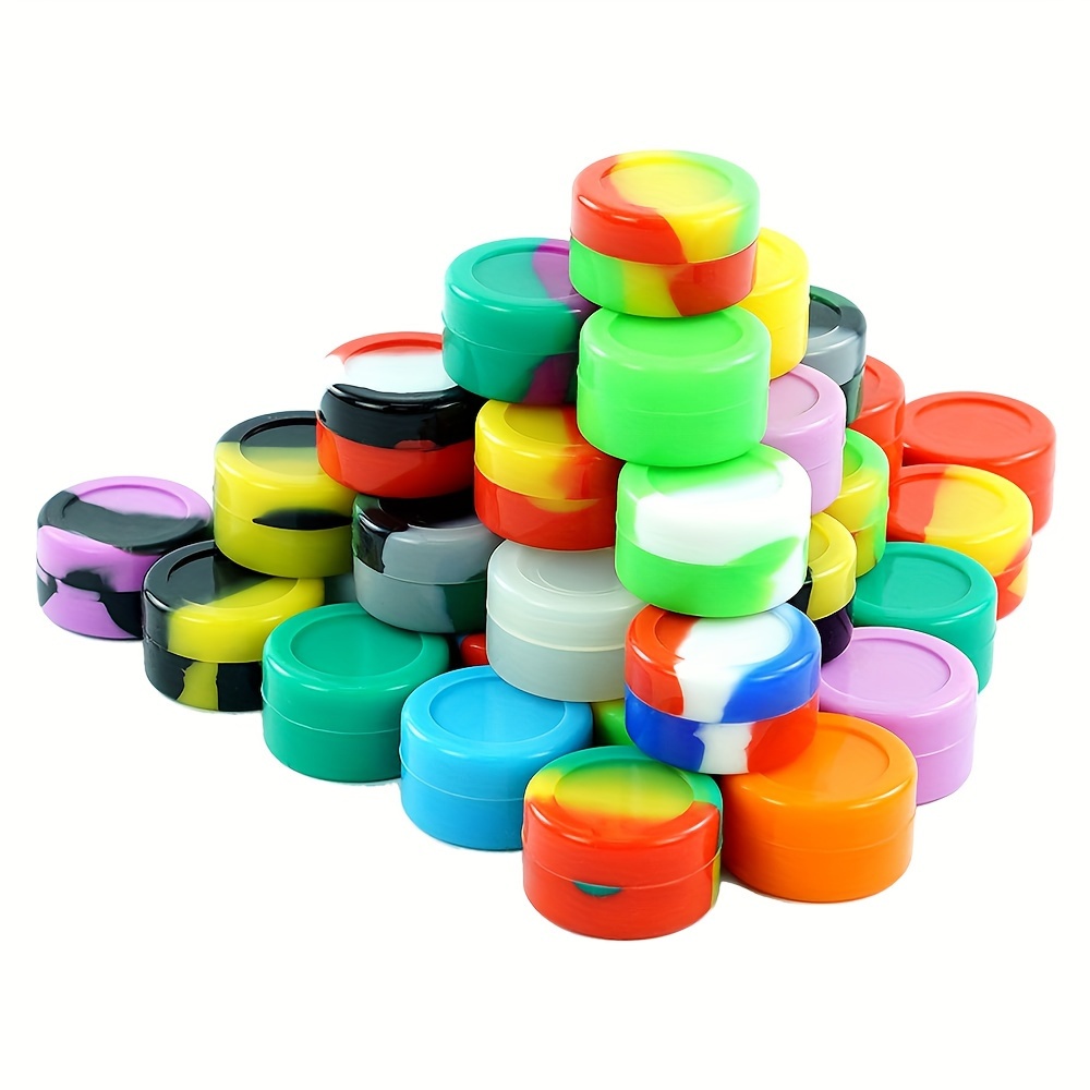 

15pcs/50pcs Mini Silicone Storage Containers, Refillable, Unscented, Cosmetic Jars For Organization