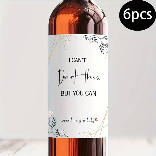 6pcs per pack pregnancy announcement wine labels for aunts friends and grandparents a universal style for celebrating with