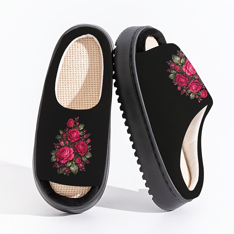 TEMU Printed Open-toe Home Slippers For Women And Men, Breathable Comfortable Indoor And Outdoor Couple's For Summer, House Bedroom Slippers,