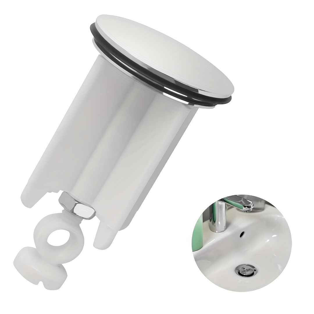 TEMU Tappo di scarico universale cromato per vasca da bagno, copertura lavello, tappo di scarico per cucina e bagno, altezza regolabile, stile ,