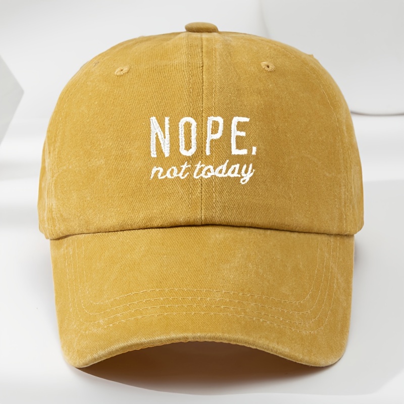 TEMU Onpe High-quality Embroidered Baseball Cap Washed Vintage Distressed Duckbill Cap Adjustable Comfortable Sun Hat