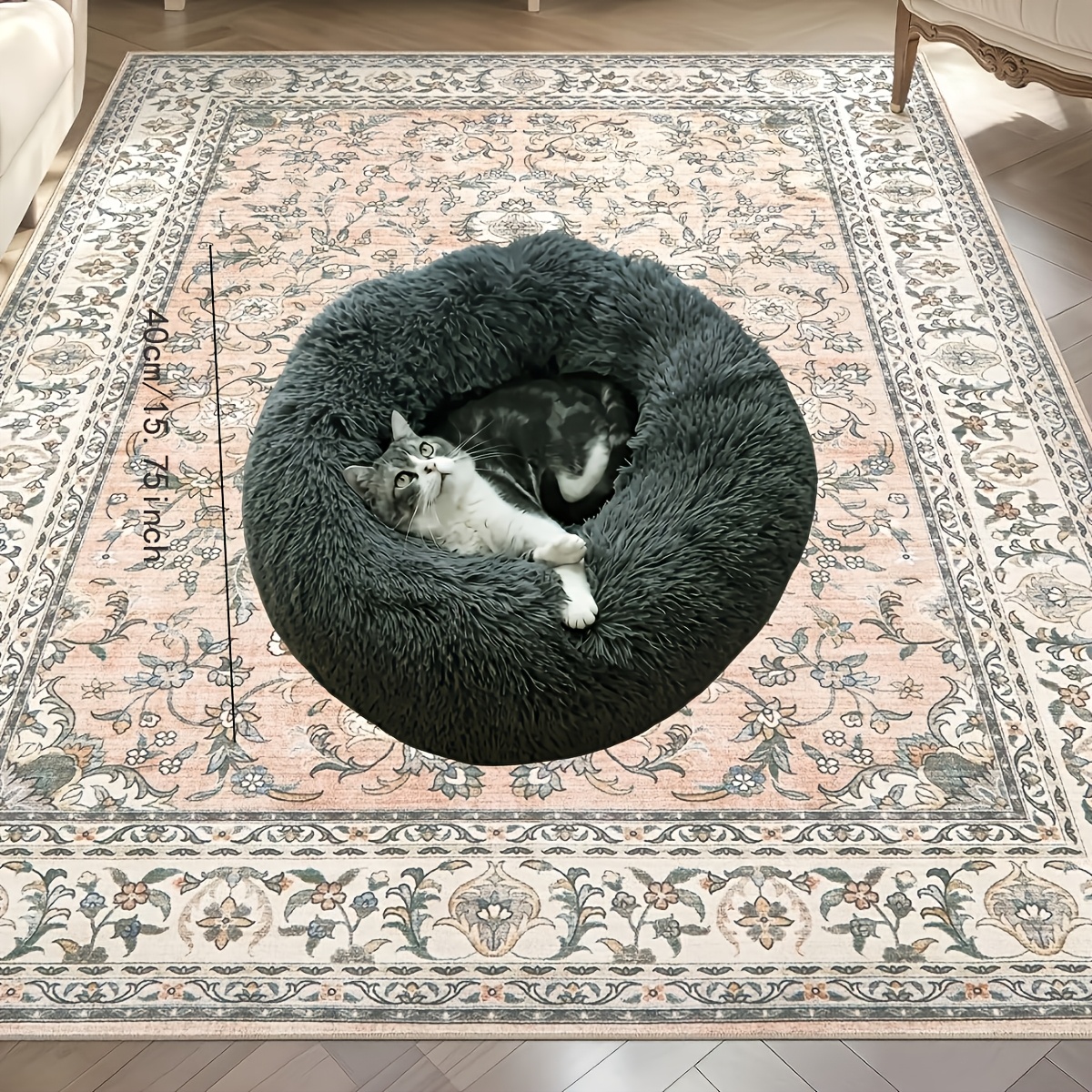 TEMU Available In 3 Colors, 1pc Round Cat And Dog Mat, Warm, Cozy, And Soft Bed/cat Bed, Suitable For Small/medium-sized Pets, Pet Nest For Cats And