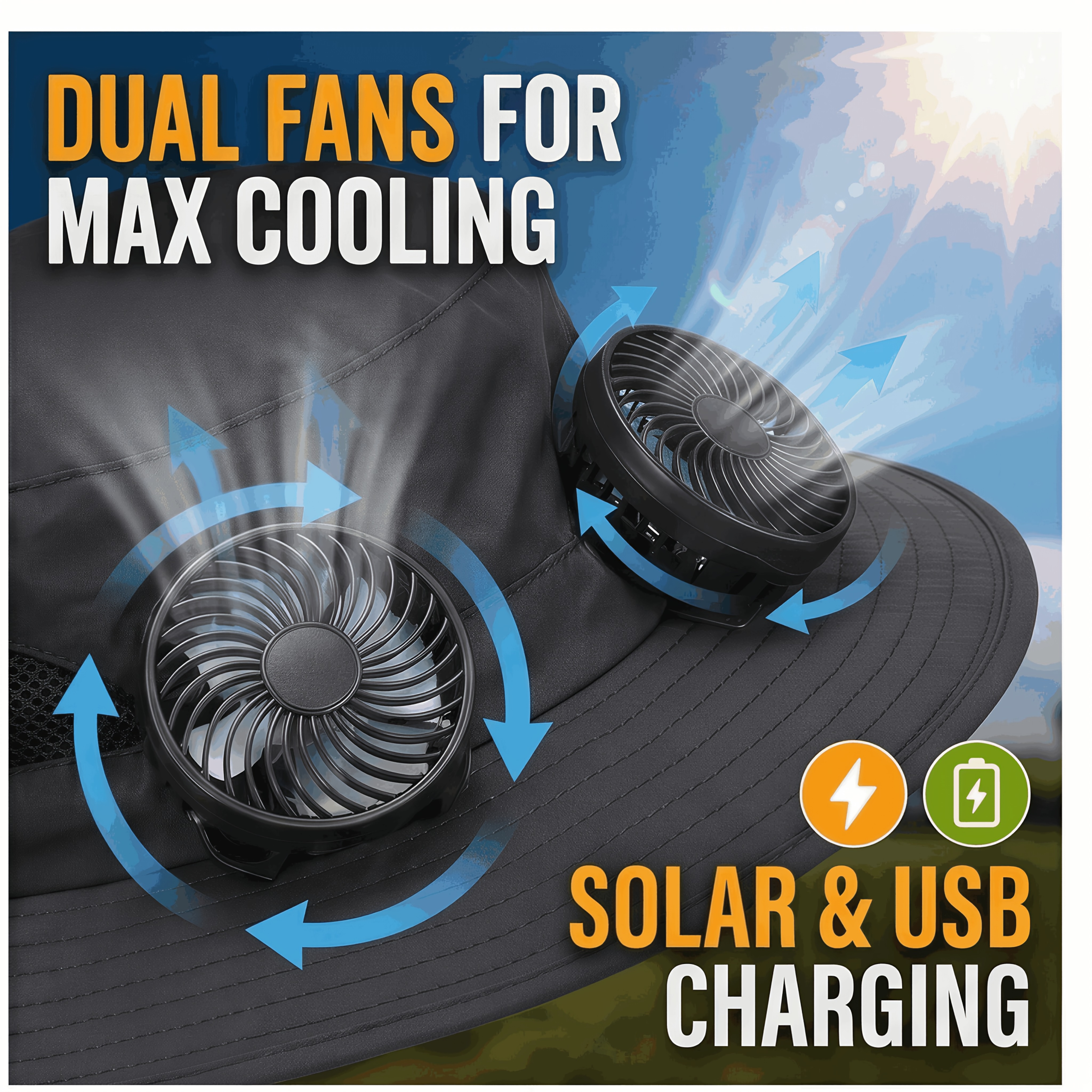 fathers day gift for men summer must   protection fan cap with solar fan and usb charging design lightweight wide brim strong   suitable for fishing hiking mountain climbing and daily outdoor wear sun protection and   Product details 2