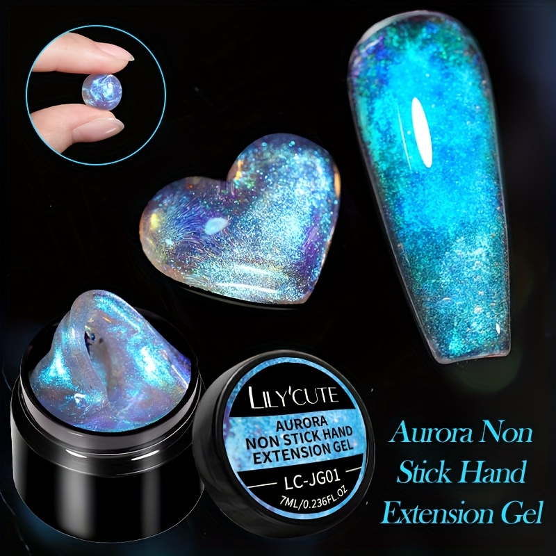 Lilycute 7ml Aurora Hand Extension Gel Carving Gel Glitter Modeling Gel Led For Nail