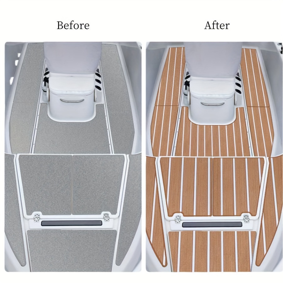 Boat Deck Non Slip Floor Mat 240cm X 94 5in Eva Foam Backing Wood Look ...