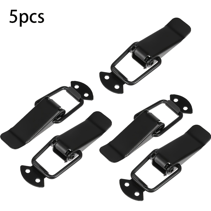 Temu – TEMU Set Of 5 Black Spring Lock Clasps, Small Stainless Steel Spring-loaded Toggle Latches Suitable For Toolboxes, Cabinets, And Suitcases