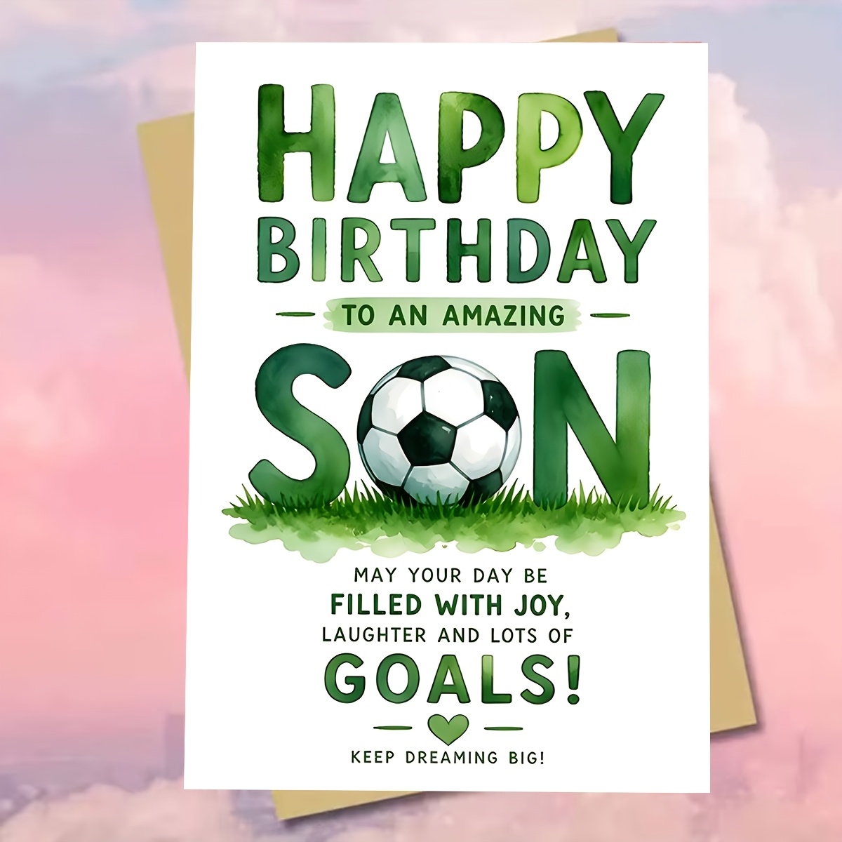 TEMU 1pc Birthday Encouragement Card (with Envelope): "happy Birthdayâmay Day Be Filled With ." A Perfect, Encouraging Birthday Gift For A Son; Its