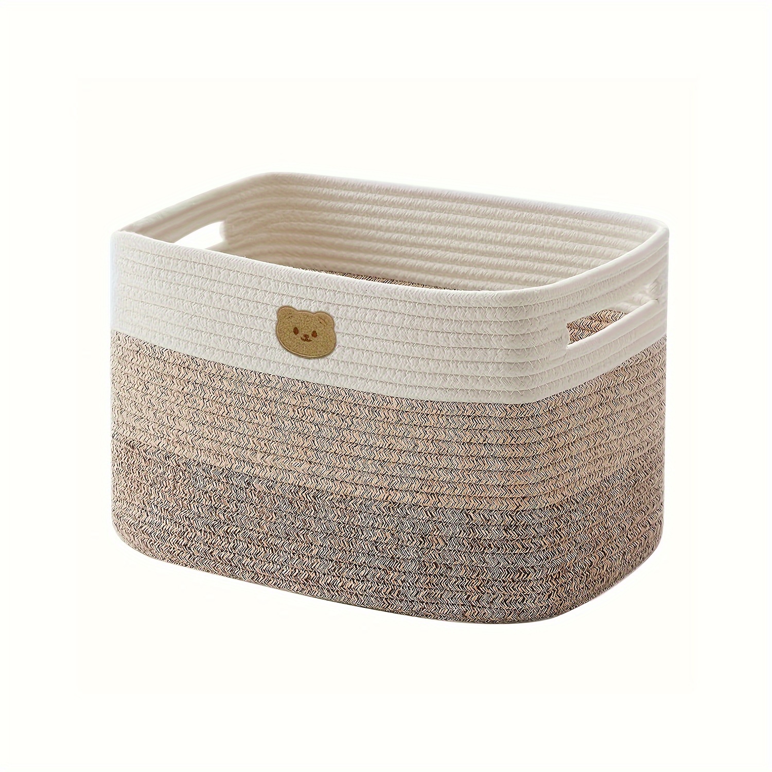 1pc Rectangular Storage Basket Woven Storage Hollow Handle Dirty Clothes Basket Sorting Basket Organizer Bins For Living Room, Laundry, Bedroom