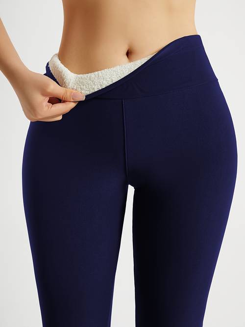 comfortable womens high waist sherpa tights soft warm leisure sports fitness yoga long high elastic sports pants