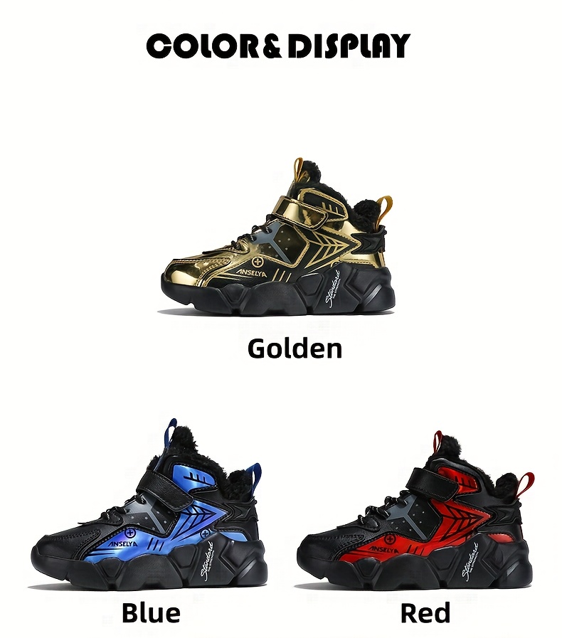 Jongens Sneeuwlaarzen met Dikke EVA Zolen en Pluche Voering, Jongens Casual Schoenen, Lichtgewicht Modieuze Trendy Schoenen, Sportieve School Schoenen voor Jongeren, Buitenshuis Hardloopschoenen voor Jongens, Grote Warme Kinderen Schoenen Herfst- en Wintermodellen