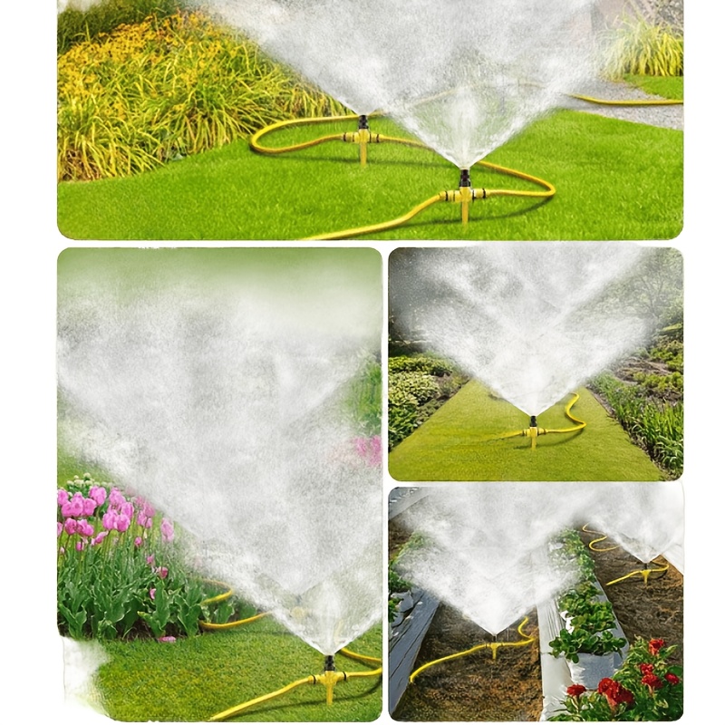 3 sets of 15 plastic quick connect garden irrigation hose accessories 360 lawn rotating sprinkler no electricity required for watering suitable for flowers lawns agricultural production vegetable and fruit gardens garden plants including multiple pipe connectors adjustable nozzle opening Product details 1