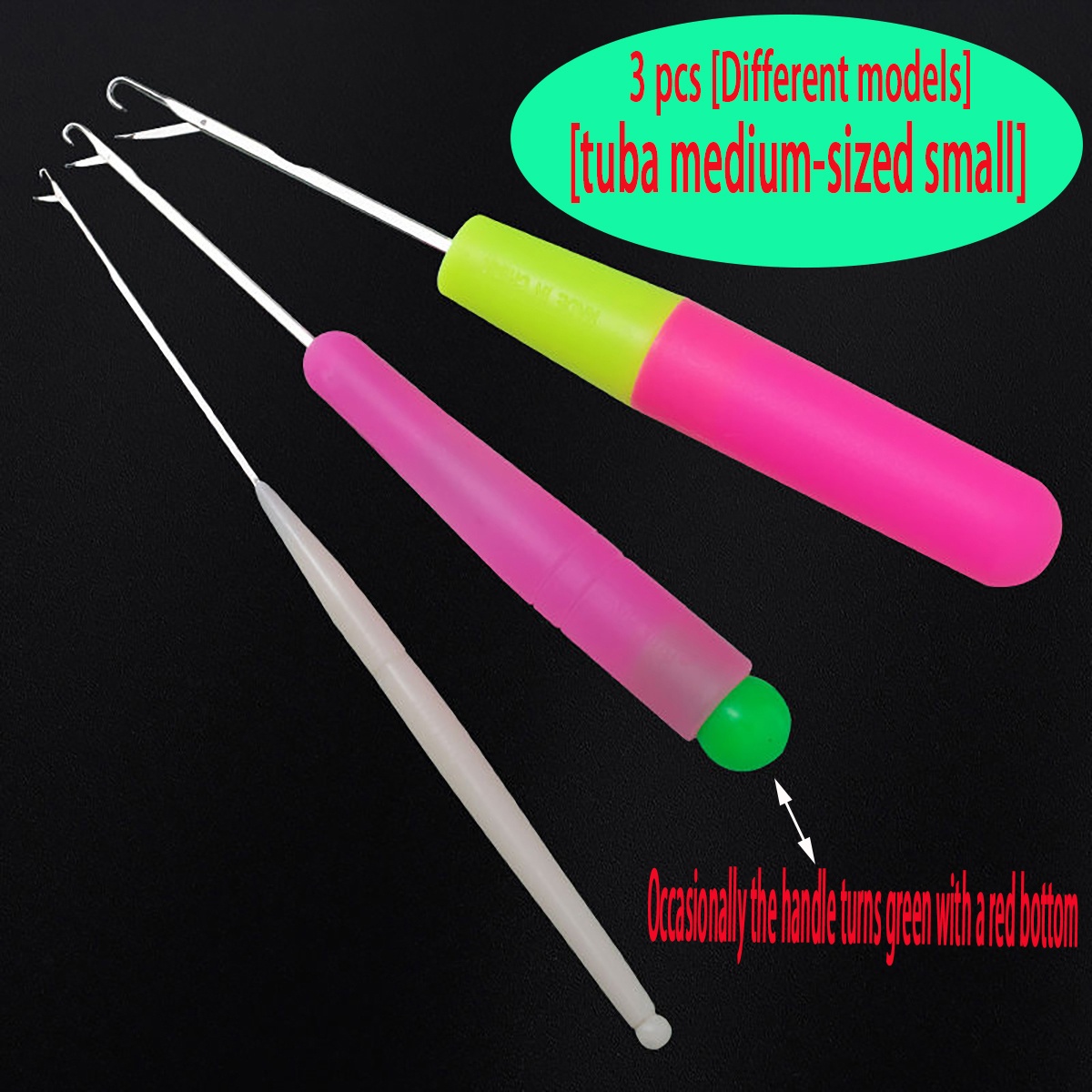 3pcs With Tongue Hook Needle Knitting Hook, Hand Knitting Sweater Small With Tongue Home Extra Fine Crochet Hook, Wig Dreadlock Hook