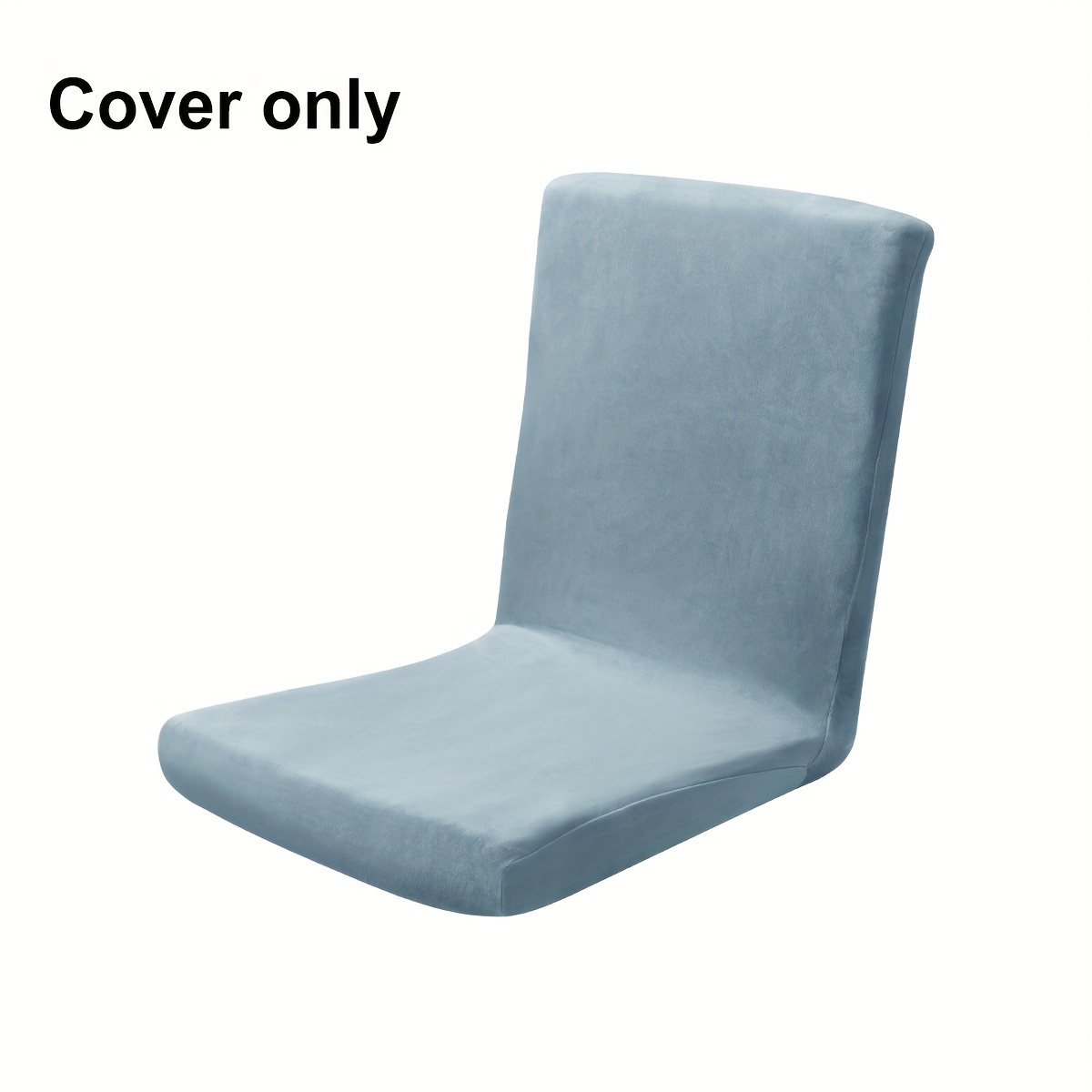 TEMU 1pc Silvery Fox Plush Tatami Chair Cover, Floor Leisure Chair Protector, Elastic Soft Velvet Fabric, Machine Washable