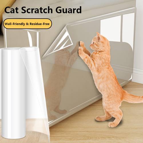 roll 1 furniture anti scratch protective film transparent pvc material durable cat claw resistant tape suitable for sofas doors and walls 11 81 inches x 118 1 inches pet easy to apply and remove cat and dog anti scratch film