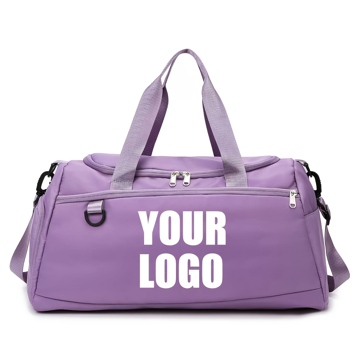 TEMU Sac de sport personnalisable pour femme avec NOM/LOGO/PHOTO. Grand volume, compartiment séparé pour chaussures, séparation sec/humide, fermeture