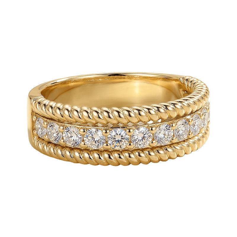Women's Full-Pave Rhinestone Engagement Ring, Elegant Style