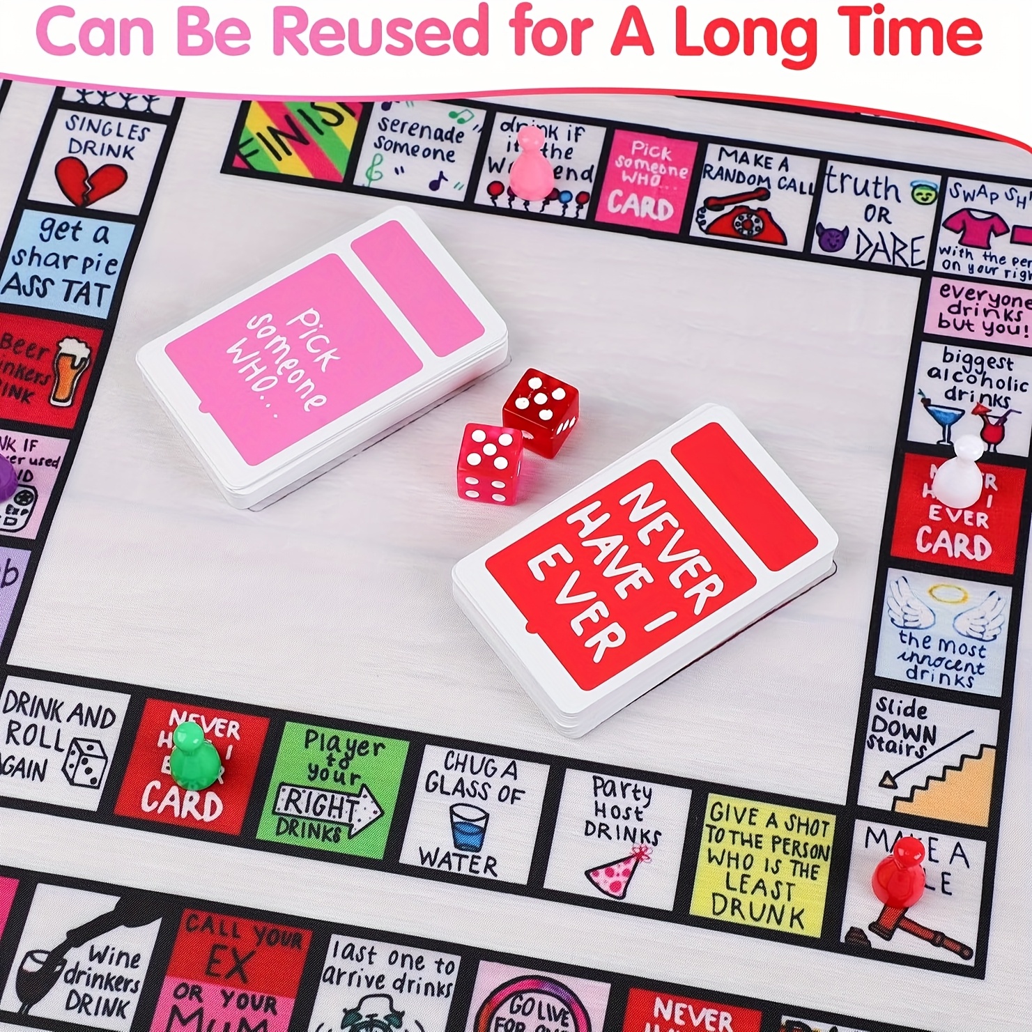 Dare Or Drink Party Card Game, Fun Adult Games For Game Night, Girls Night, Camping, College Party, 300 Dares, Challenges & Hilarious Questions