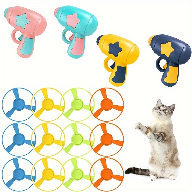 

13-piece Colorful Flight Propulsion Cat Toy: Interactive Hunting Game For Kittens - Randomly Colored Flying Disks