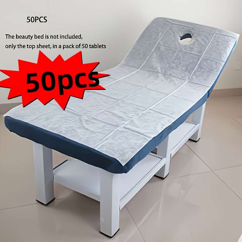 E-shop 50/Stk. Einweg-Massagebettlaken mit Öffnungsdesign - 80,01 cm x 189,99 cm Weich Langlebig Geeignet für Spa, Tattoo, Haarentfernung &