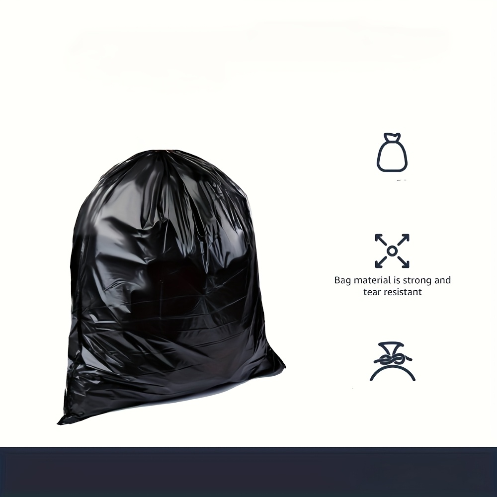 TEMU 5-roll Pack Of 100 Extra-large, Thickened Black Trash Bags, Suitable For Home, Kitchen, Office, And Outdoor Cleaning! Halloween Gift, Christmas